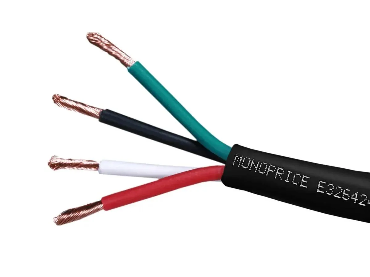Monoprice Inc. Monoprice 141387 Speaker Wire 14AWG 4-Conductor 250ft Black — product photo