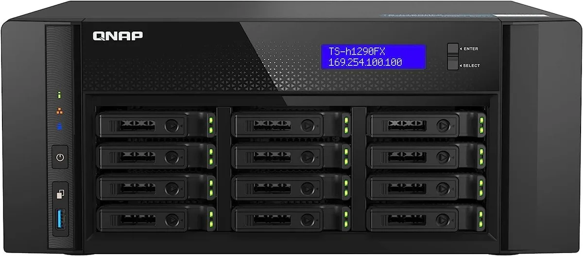 Qnap Qnap TS-H1290FX-7302P-128G-US 12-bay rackmount NAS AMD EPYC 7302P 128GB ECC RAM — product photo