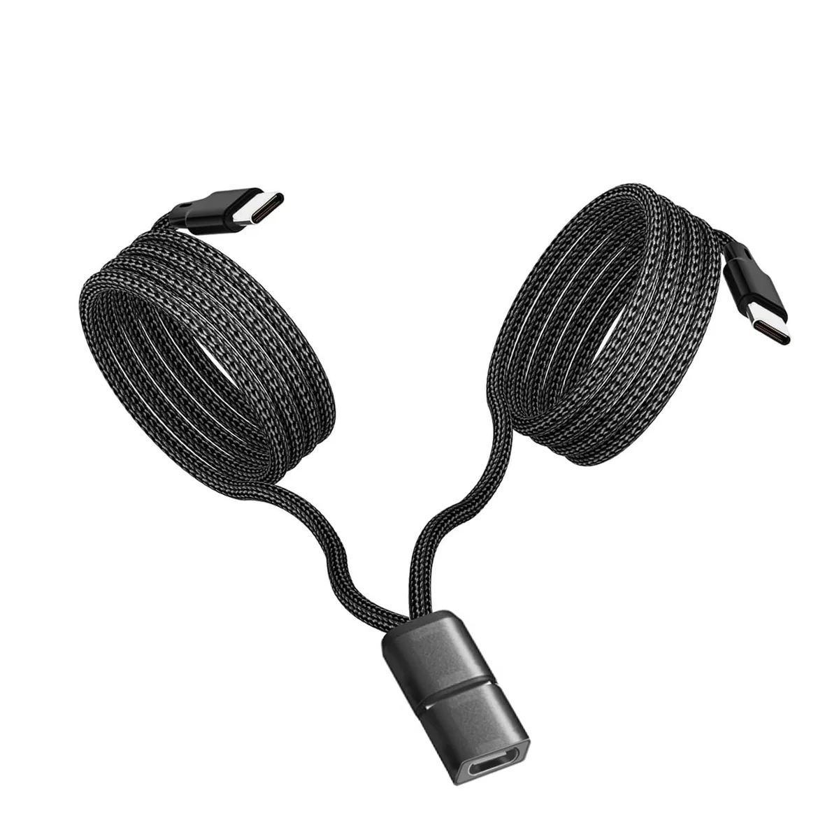  Cable Matters USB-C Splitter Charging Cable 1 Female to 2 Male 3 ft Black — product photo