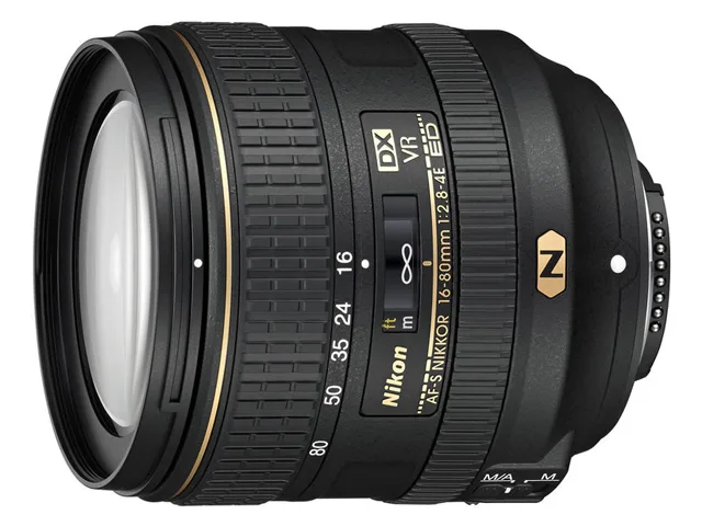 Nikon Inc Nikon Inc 20055 AF-S DX NIKKOR 16-80mm f/2.8-4E ED VR camera lens — product photo