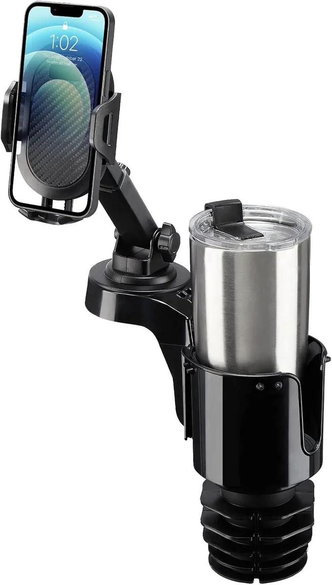 Keyence Keyence Cup Holder Phone Mount Long Arm 360 Rotation Black — product photo