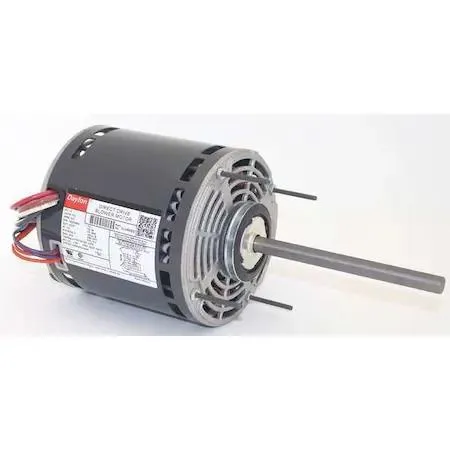 Gray direct-drive blower motor with open enclosure and ring-stud mount