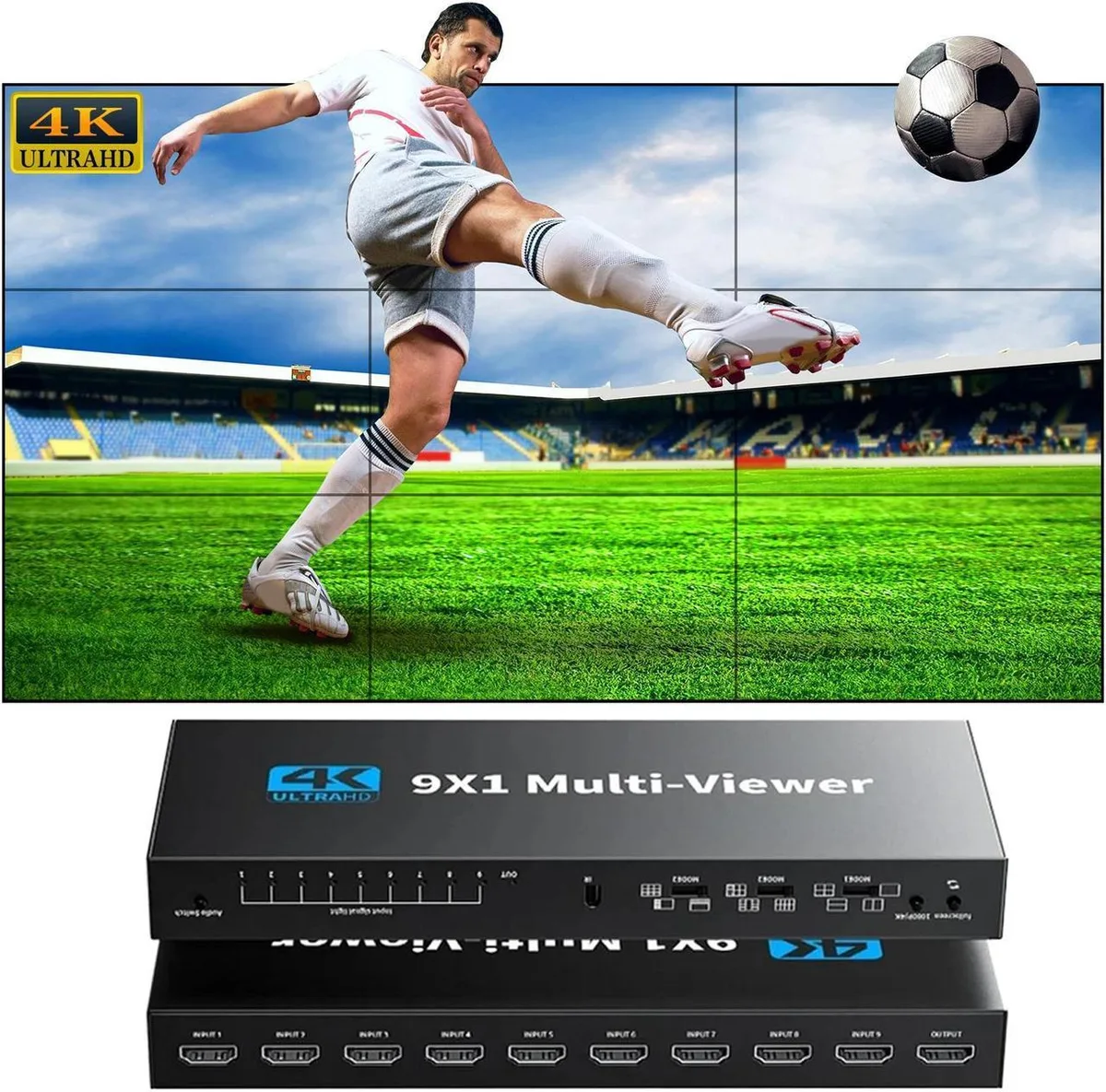 Vszerda Vszerda HDMI 9x1 Multi-viewer Switch 10 Modes 4K@30Hz/1080@60Hz — product photo