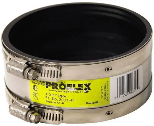 Fernco Inc. Fernco Inc. 3001-44 Shielded Coupling 4" x 4" trap — product photo