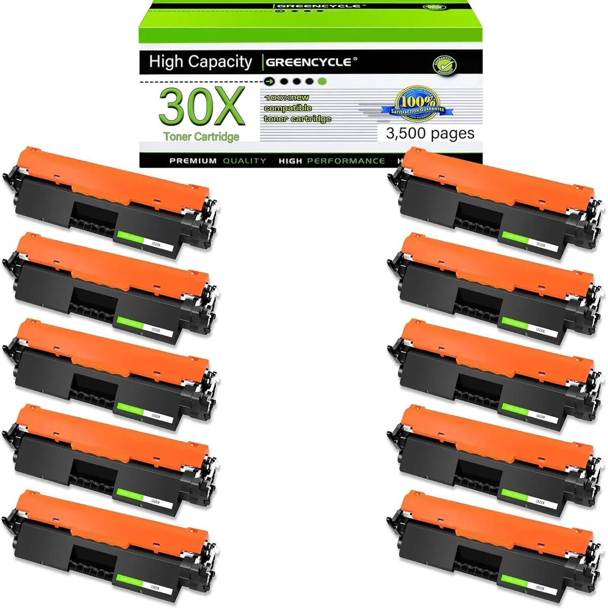GREENCYCLE GREENCYCLE CF230X Compatible Toner Cartridge 10 Pack Black — product photo