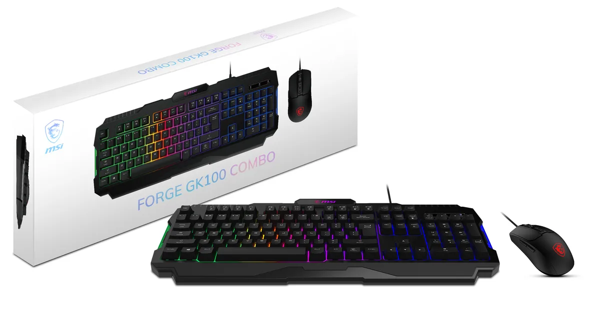 MSI MSI FORGEGK100C gaming keyboard combo with mouse 6400 DPI — product photo