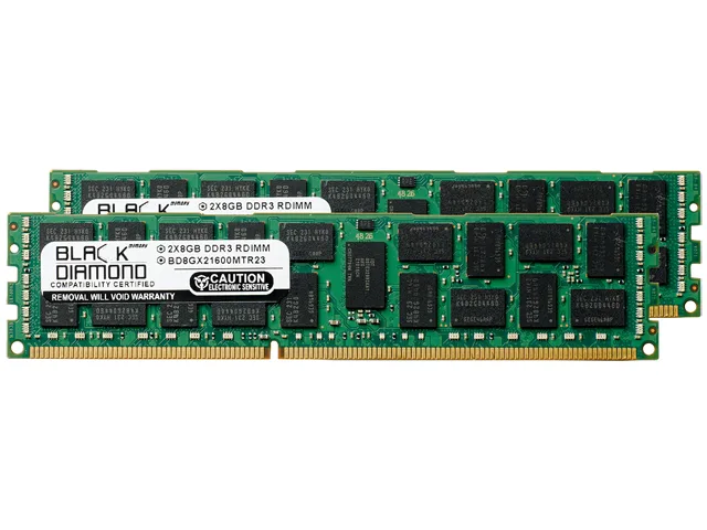 Black Diamond Memory Black Diamond Memory BD8GX21600MTR23 16GB (2 x 8GB) DDR3 1600 ECC Registered Server RAM — product photo