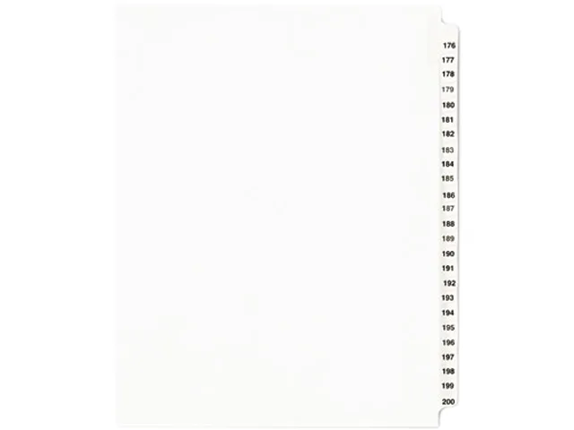Avery Avery 1337 Legal Index Dividers 176-200 25 Tabs 8-1/2 x 11 Clear — product photo