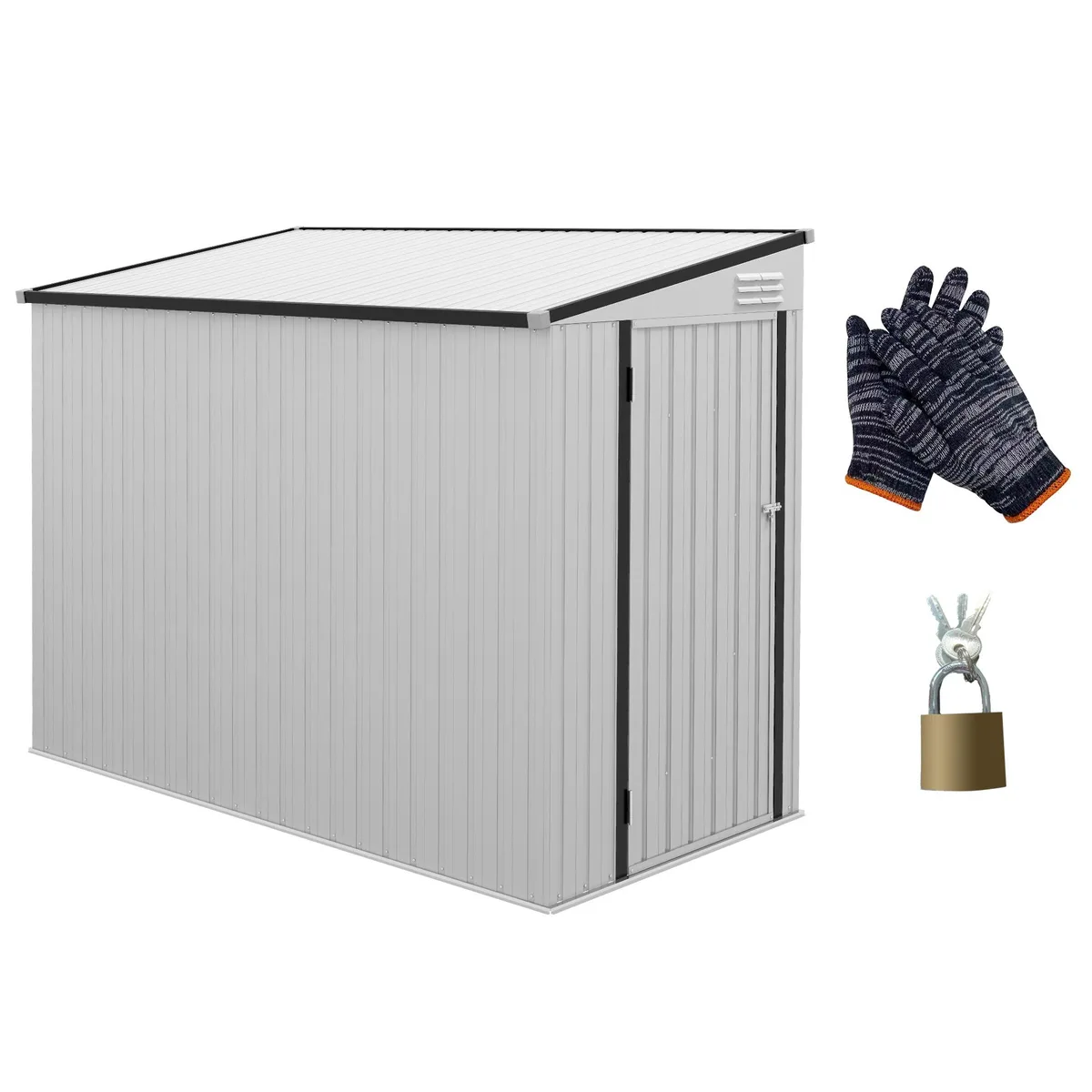 tuphen tuphen 4' x 7.7' White Steel Lean-to Trellis — product photo