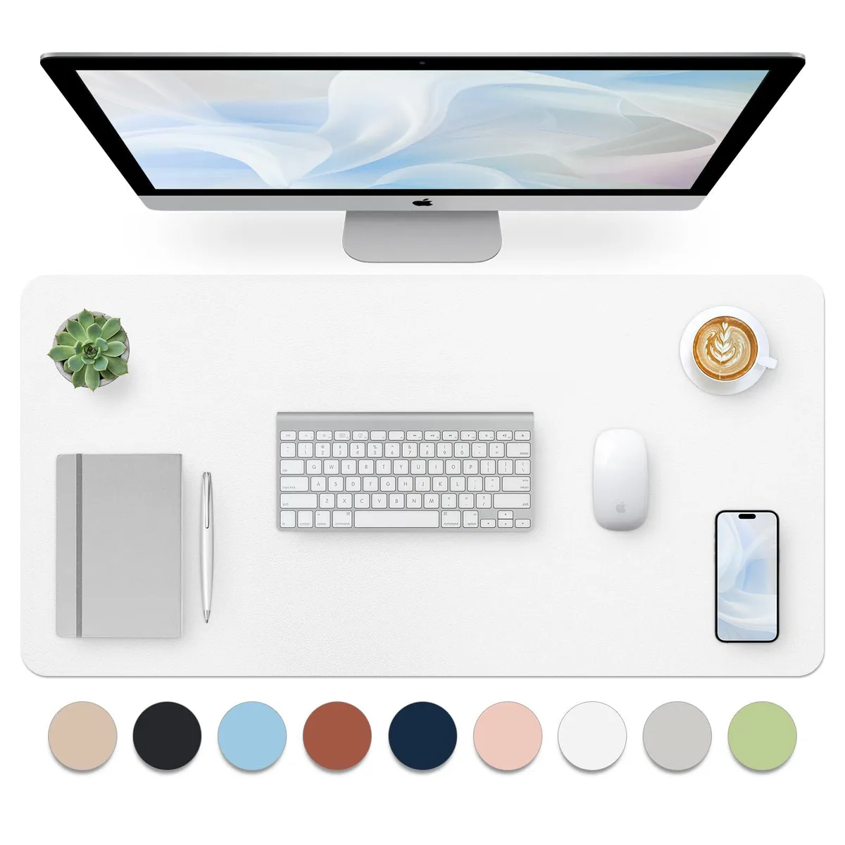 Bloss Desk Pad White 31.5×15.7 Inches — product photo