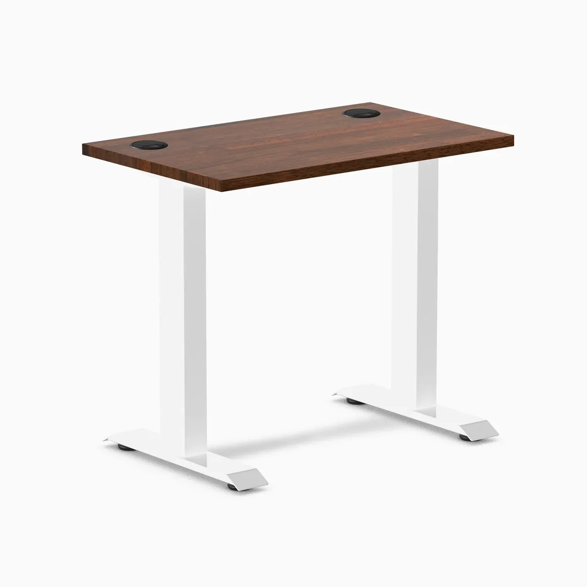 Desky Desky Zero Mini Rubberwood Office Desk Red Walnut / White 32 x 20 in — product photo