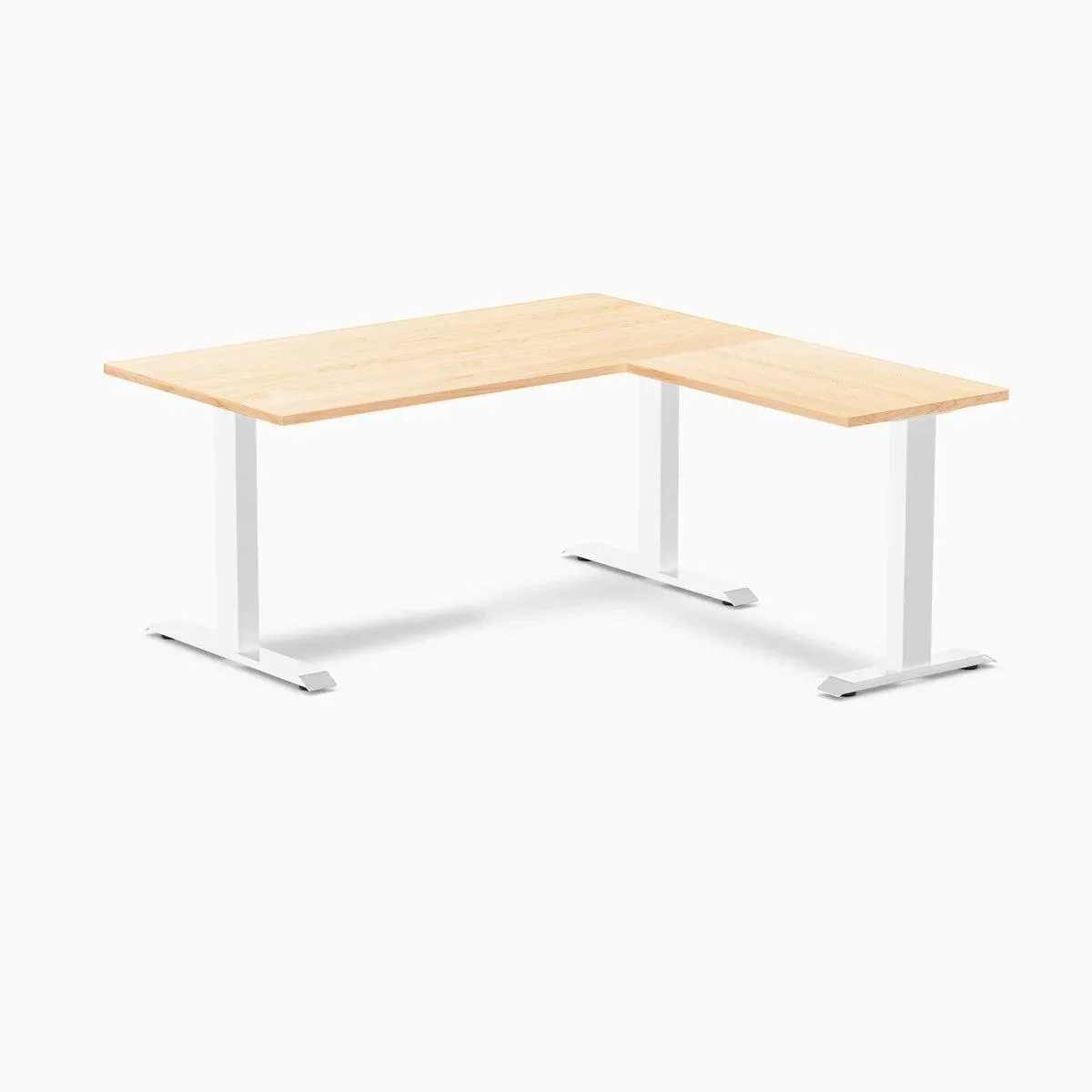 Desky Desky Zero Hardwood L-Shape Office Desk Maple 60 x 30 x 62 x 20 in White — product photo