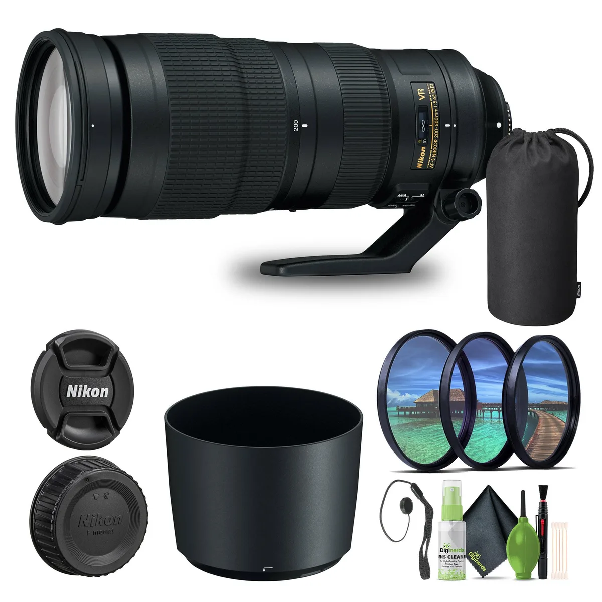 Nikon Inc Nikon AF-S NIKKOR 200-500mm f/5.6E ED VR Lens Bundle (International Version) — product photo