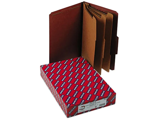 Smead Smead 19092 Pressboard Classification Folders Legal Eight-Section Red 10/Box — product photo