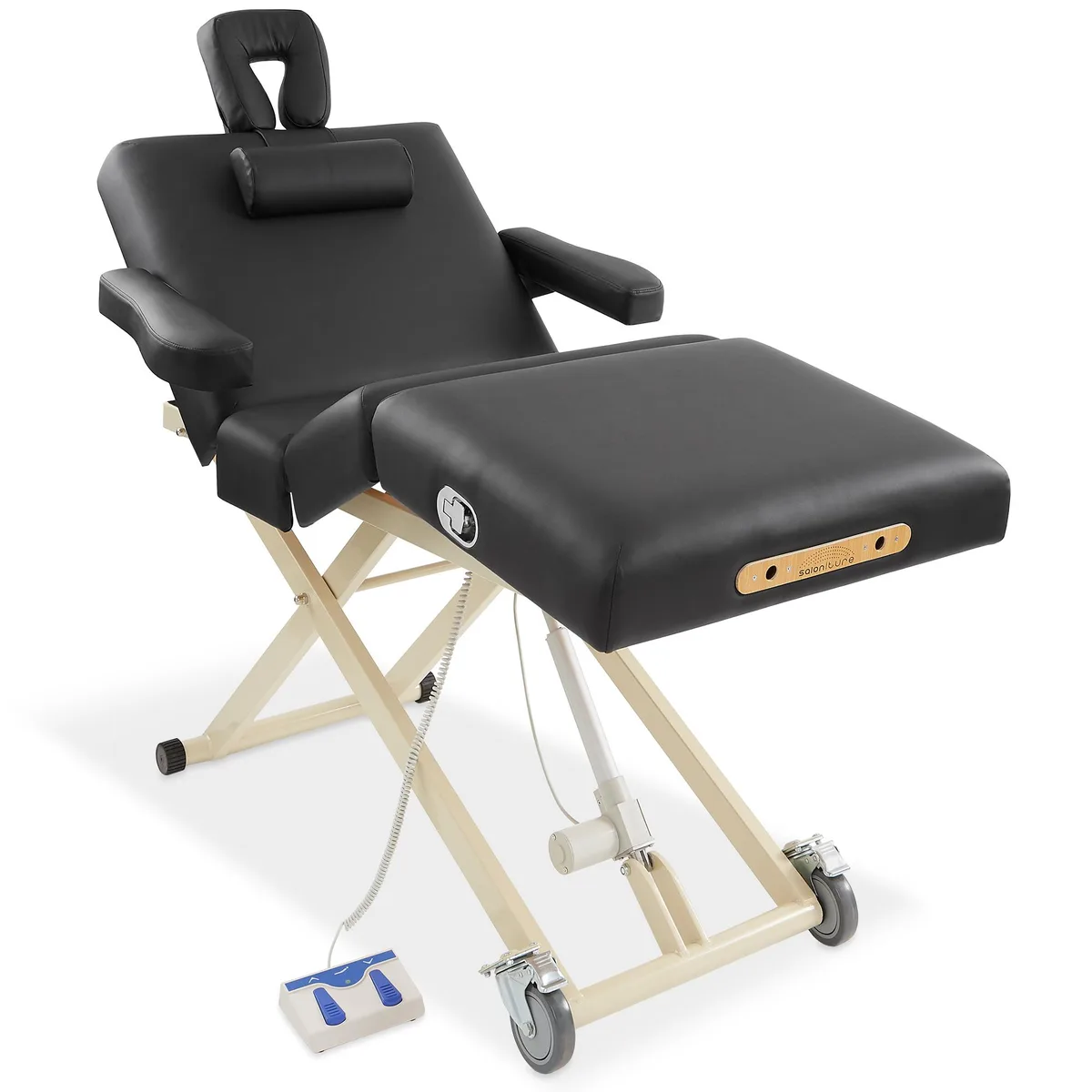 Saloniture Saloniture Professional 4-Section Electric Lift Massage Table Black — product photo