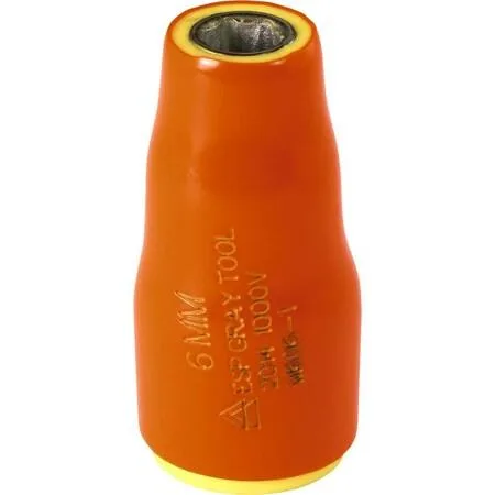 Gray Tools 6 mm insulated socket with orange and yellow layers