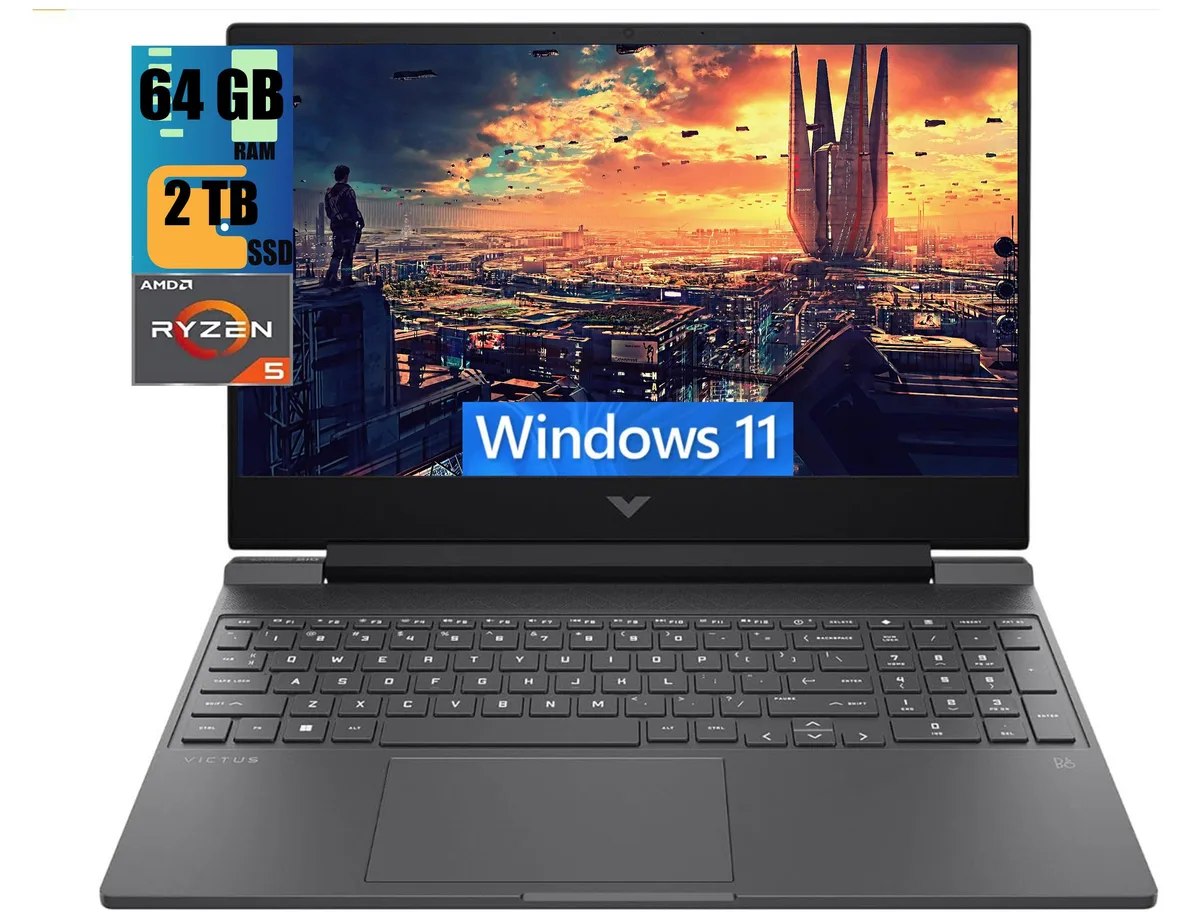 HP HP Victus 15 Raider 64GB 2TB AMD Ryzen 5 7535HS RX 6550M gaming laptop — product photo