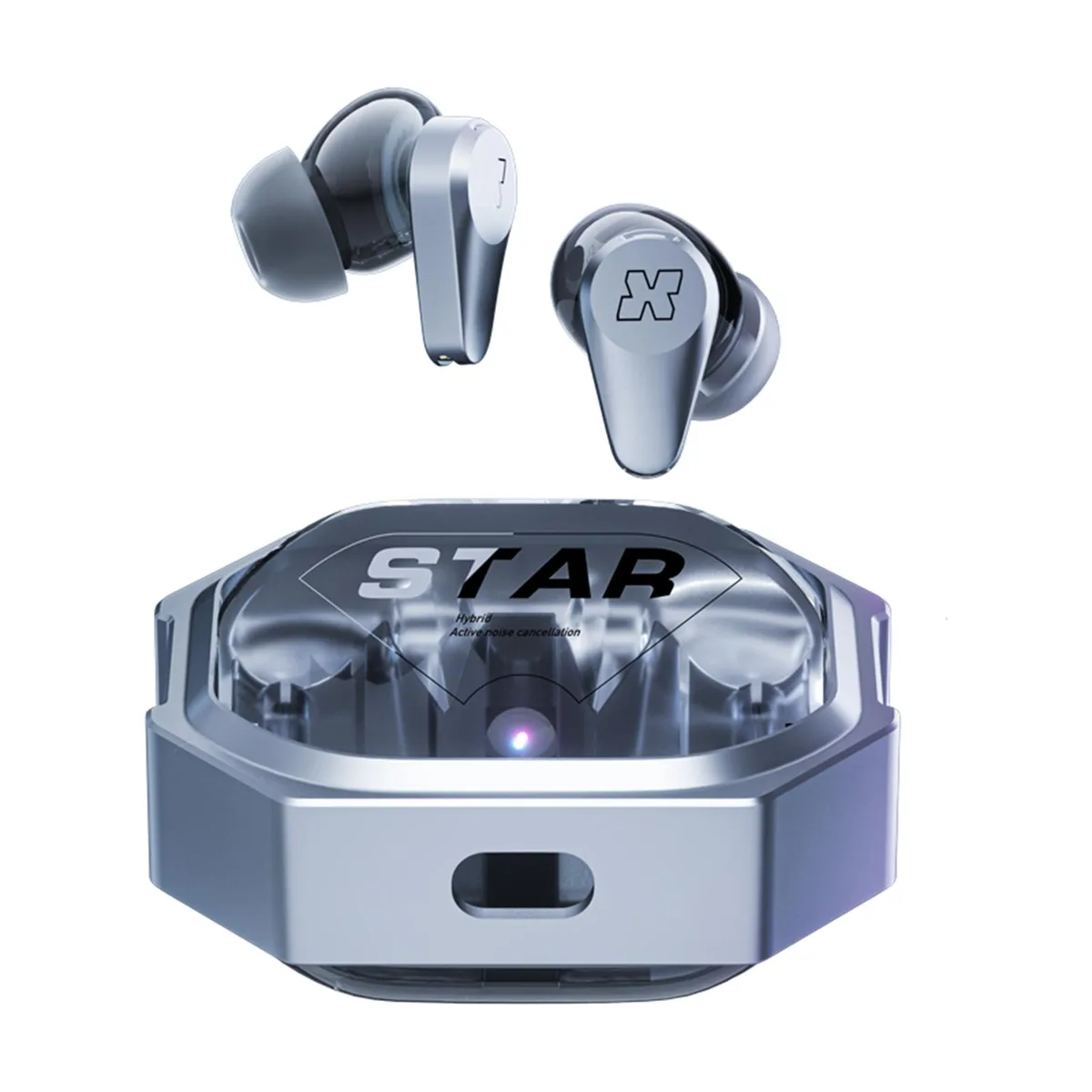 DUCI DUCI In-Ear Bluetooth Earphones Active Noise Reduction Silver — product photo