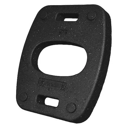 Black rectangular recycled rubber panel base, 30 lb weight