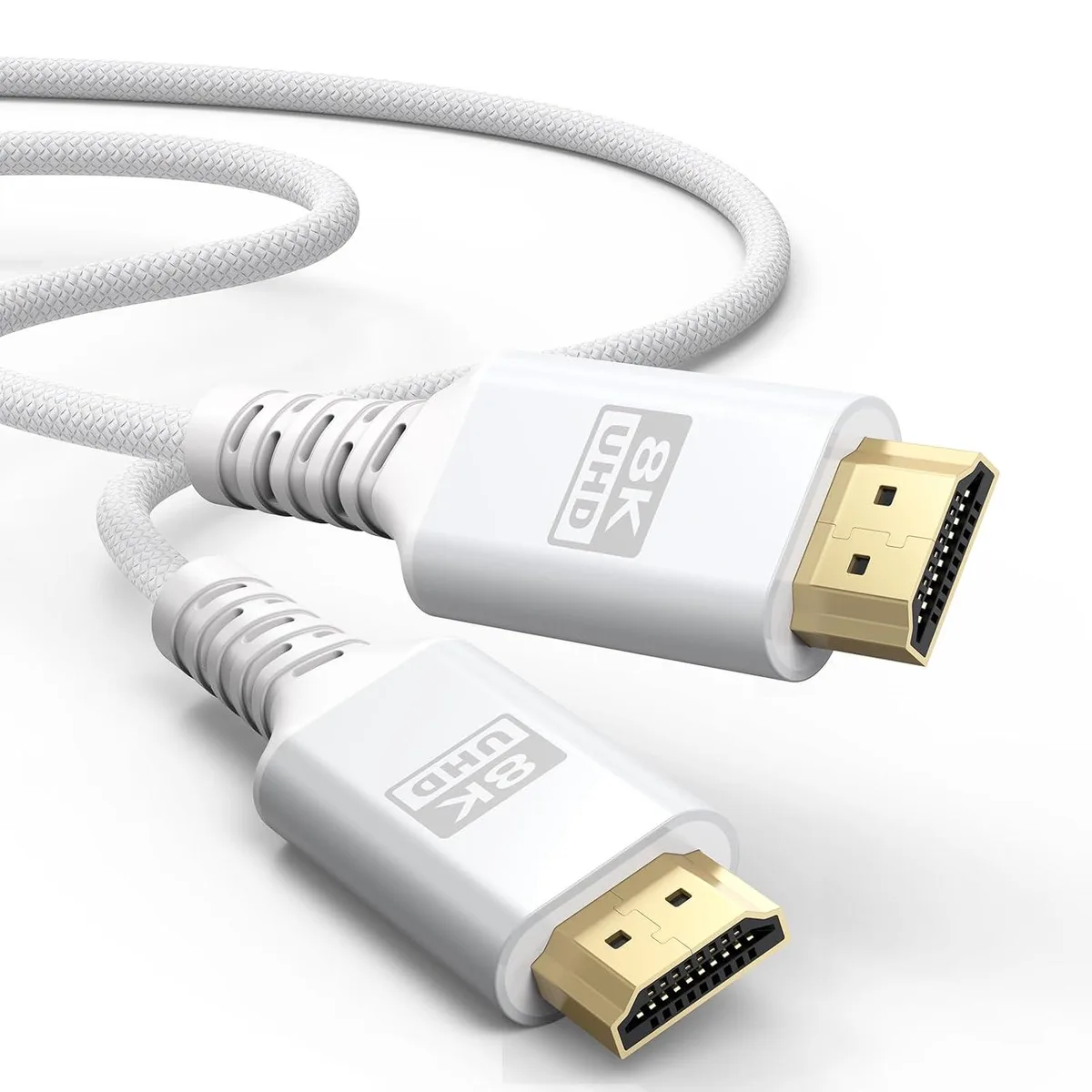 Keyence Keyence 8K White HDMI Cable 2 m 48 Gbps HDMI 2.1 eARC Braided audio video converter — product photo