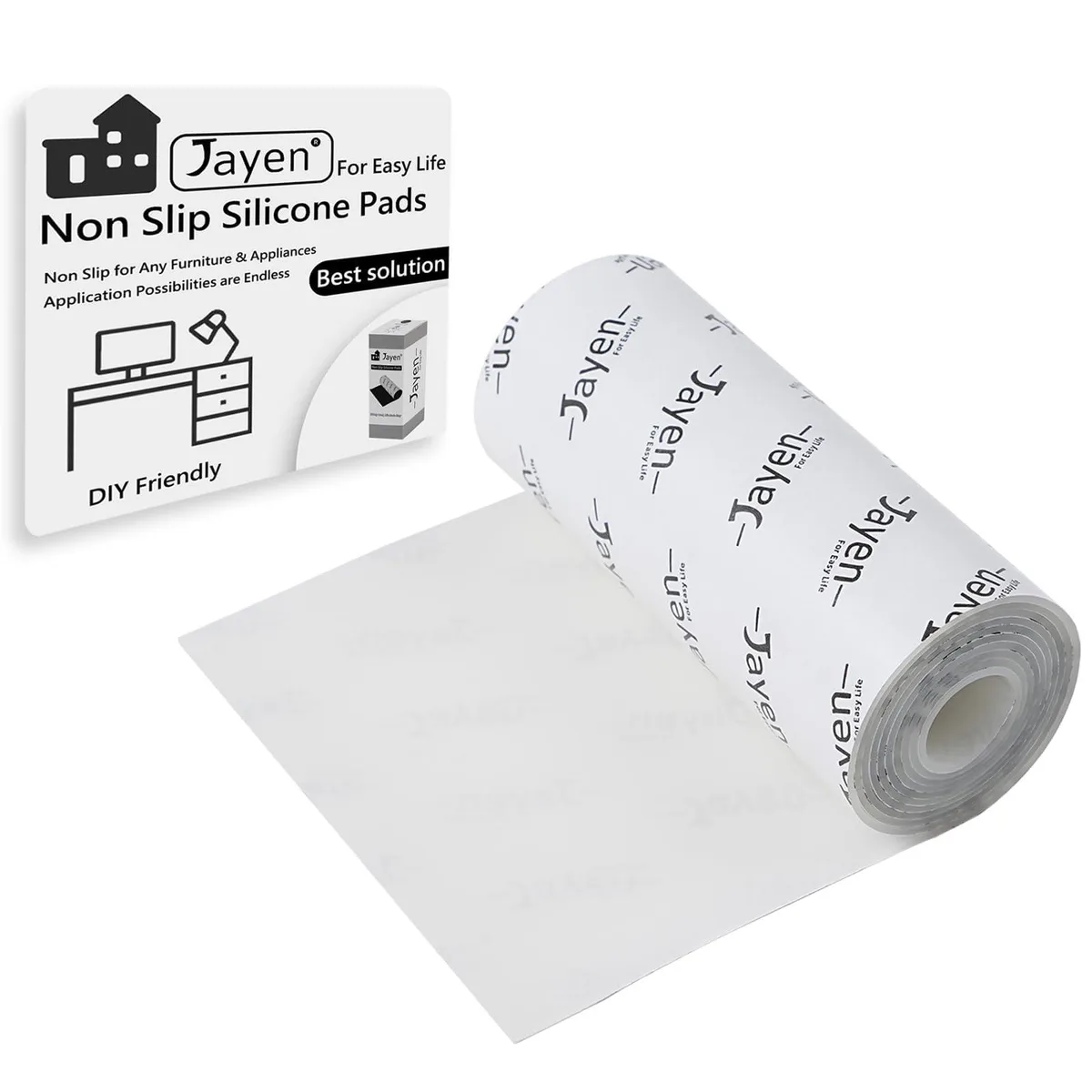 Twelve translucent silicone pads on a roll, matte finish, 40 inches long