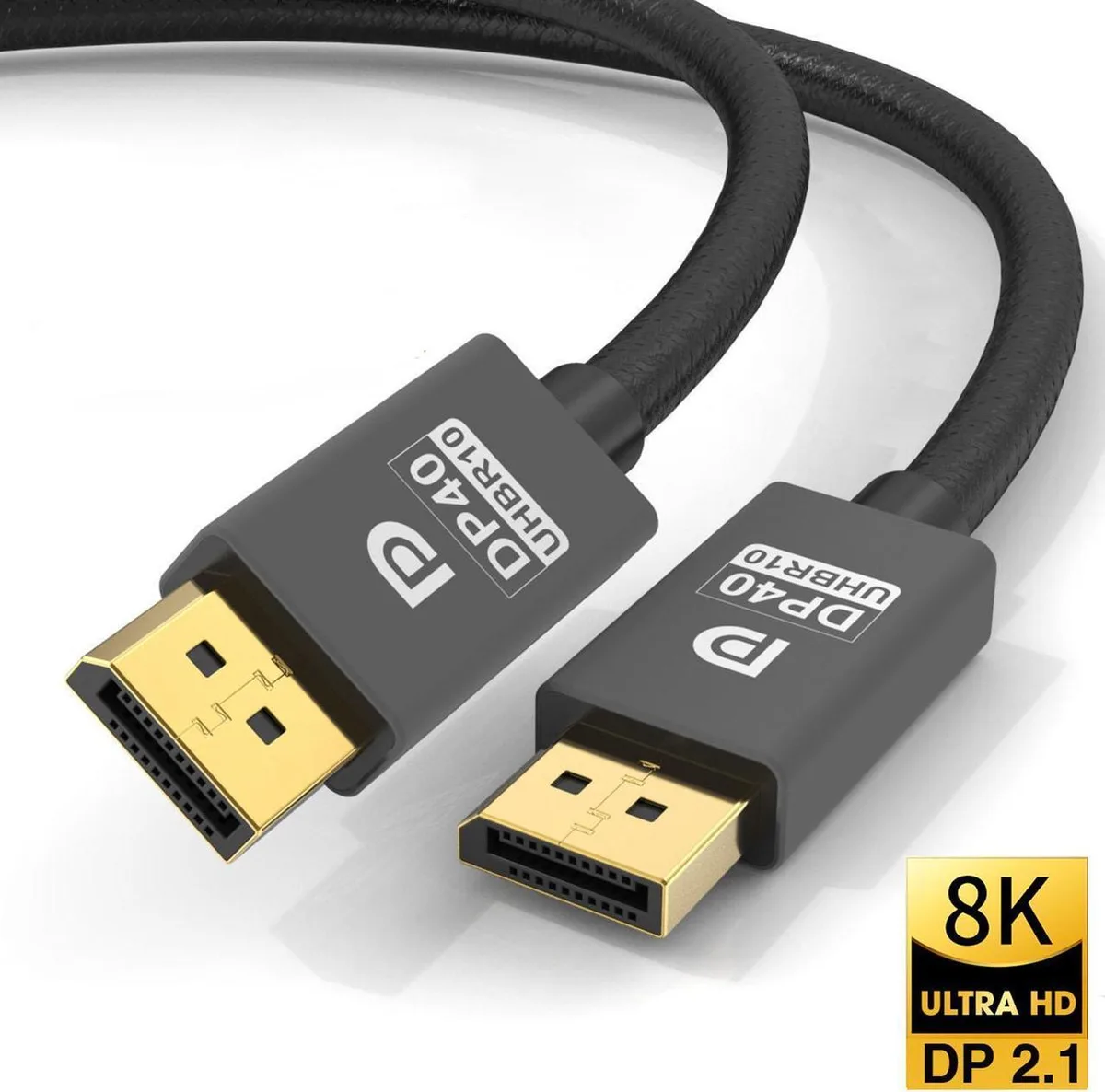 SMUGDESK SMUGDESK DisplayPort 2.1 cable 10 ft 40 Gbps 8K 60 Hz 4K 144 Hz 2K 240 Hz — product photo