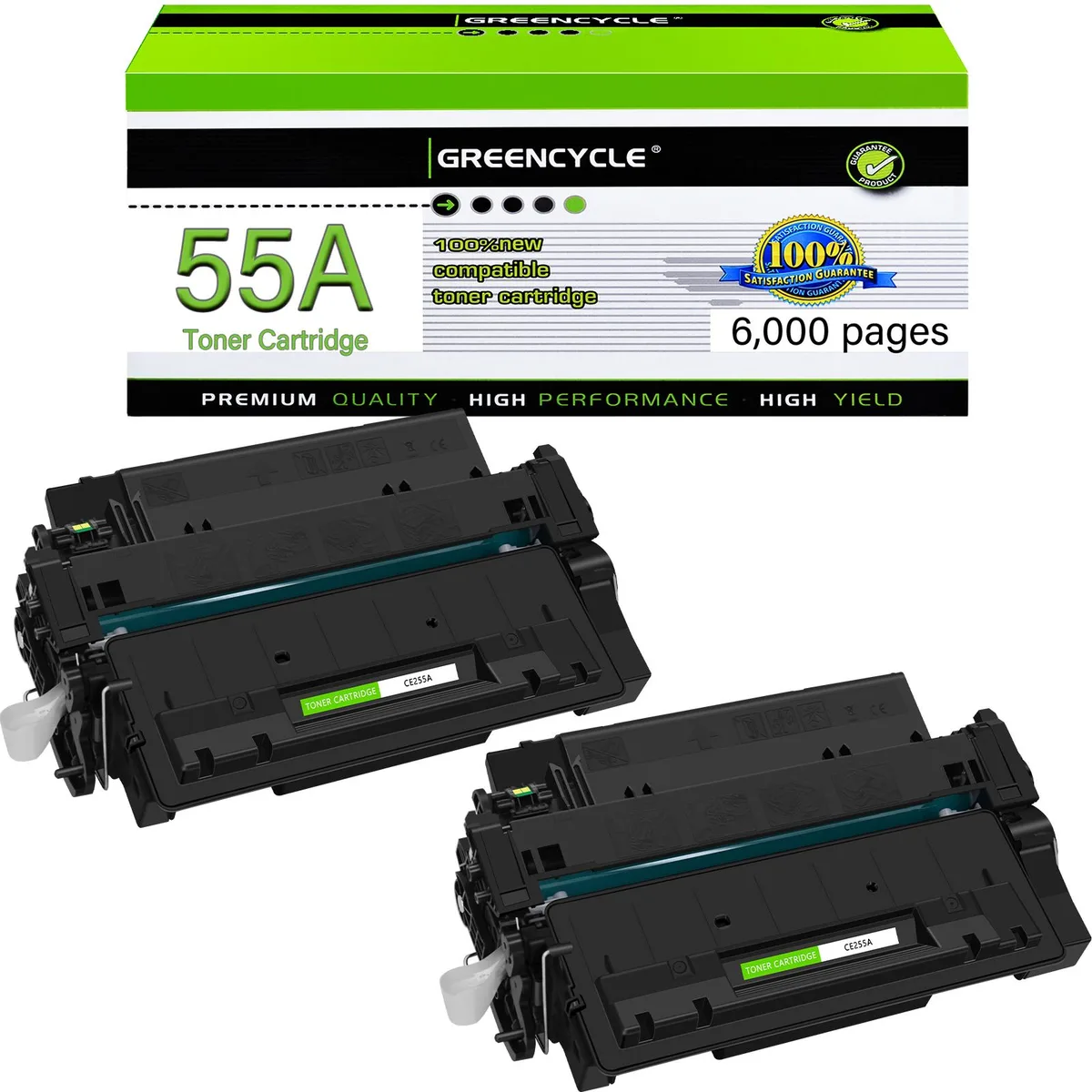 GREENCYCLE GREENCYCLE CE255A toner cartridge 2-pack black 6000 pages — product photo