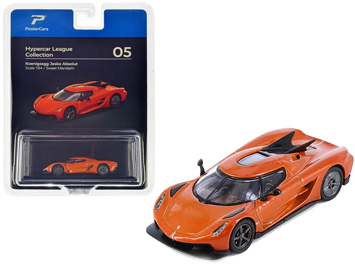 PosterCars PosterCars Koenigsegg Jesko Absolut Sweet Mandarin Orange Metallic 1/64 Diecast Hobby Collectible — product photo