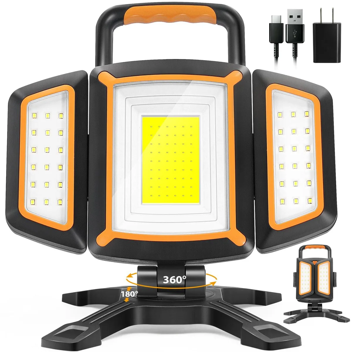 DNBeffulgent DNBeffulgent LEDWL013 30W 3000LM Rechargeable LED Work Light Orange — product photo