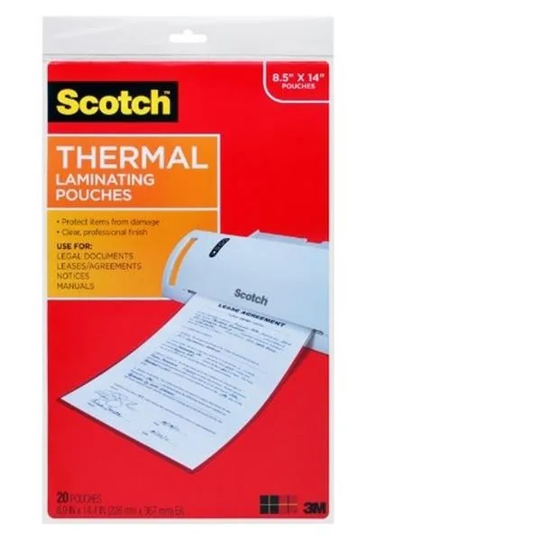 Scotch Scotch TP3855-20 Thermal Laminating Pouches 8.5 x 14 in 20 Pack — product photo