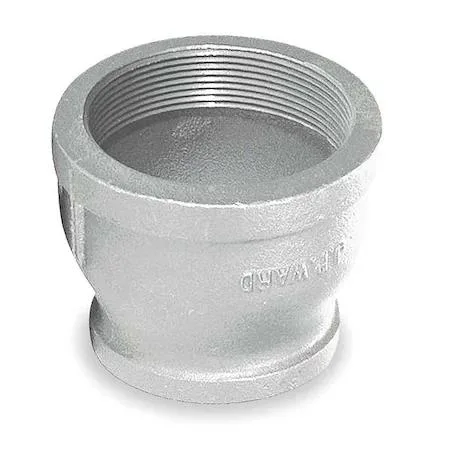 Galvanised malleable iron reducing coupling, 4 inch to 3 inch NPT threads