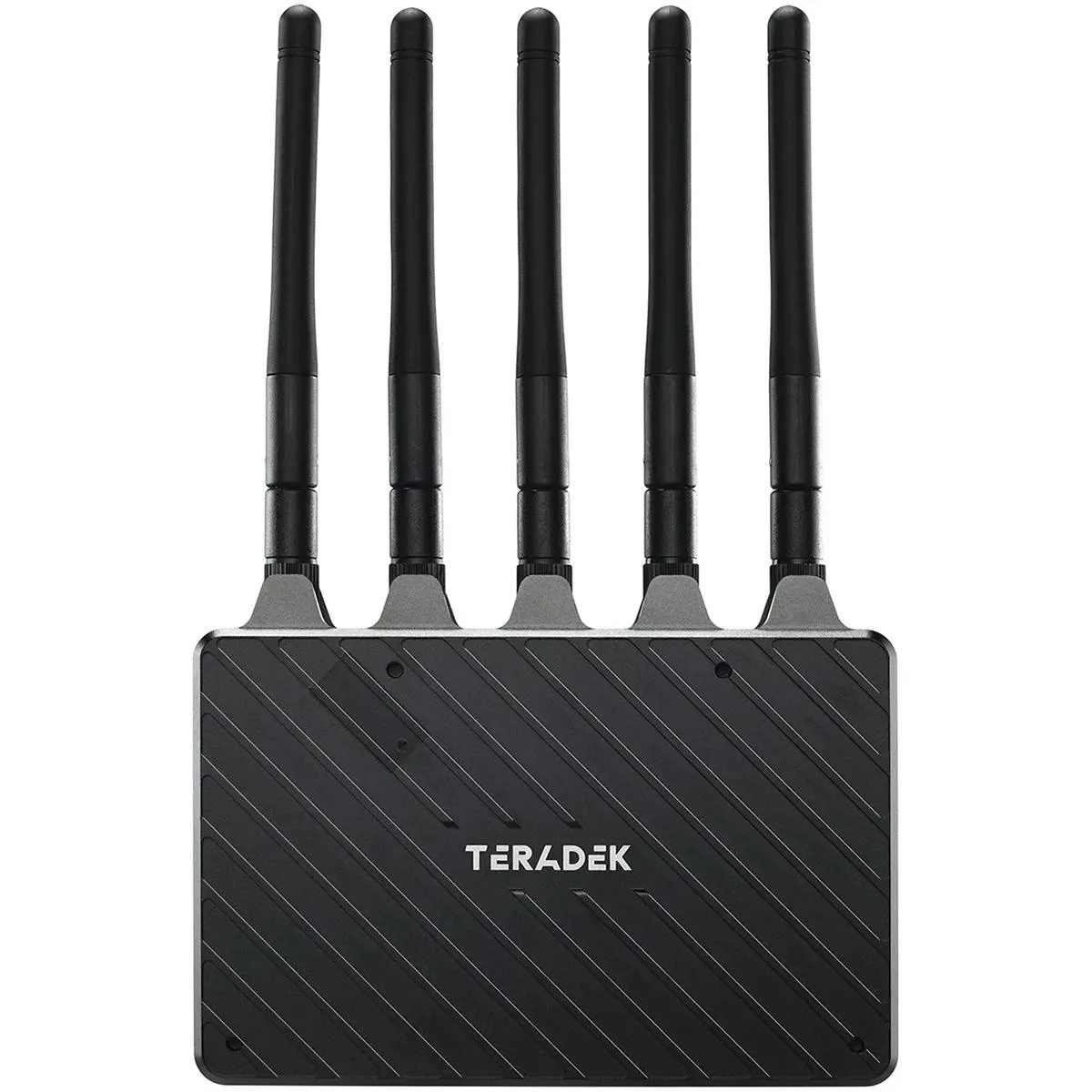 Teradek Bolt 4K LT 1500 wireless receiver, V-Mount, matte black box with antennae