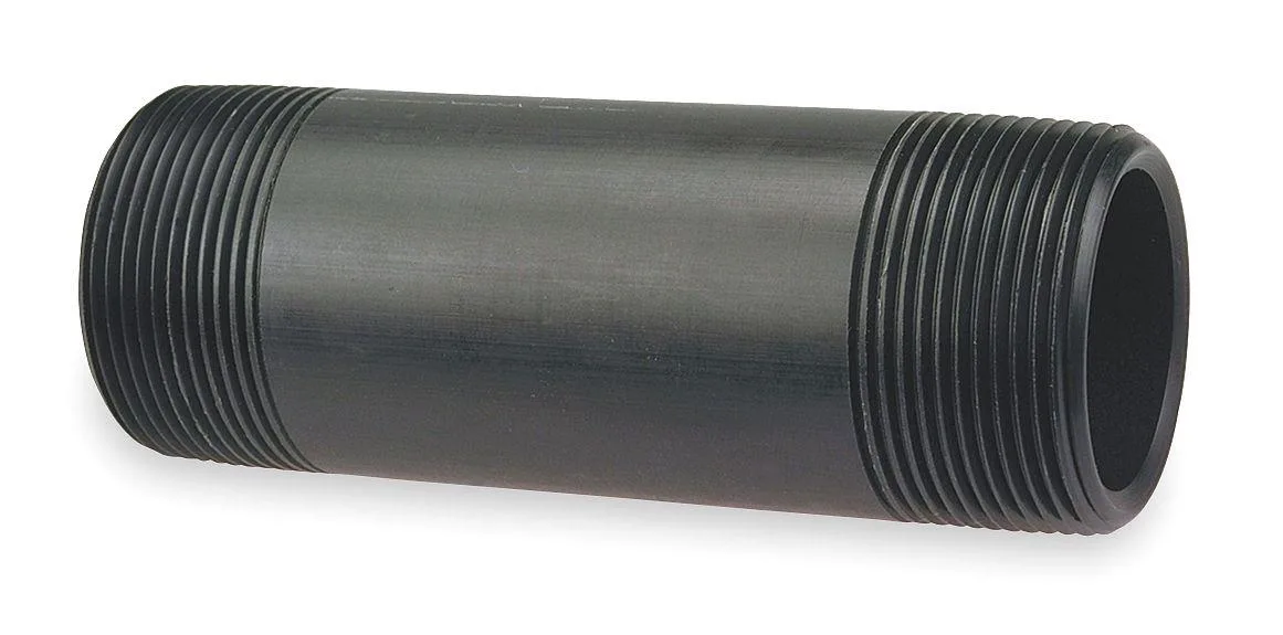 Red Chemtrol Schedule 80 pipe nipple, 1/2 inch MNPT both ends, 3 inch length