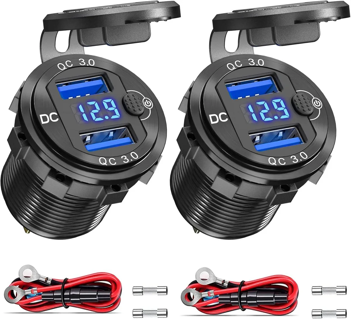 Cheezee Cheezee 12V 24V Dual QC 3.0 36W USB Charger 2 Pack — product photo