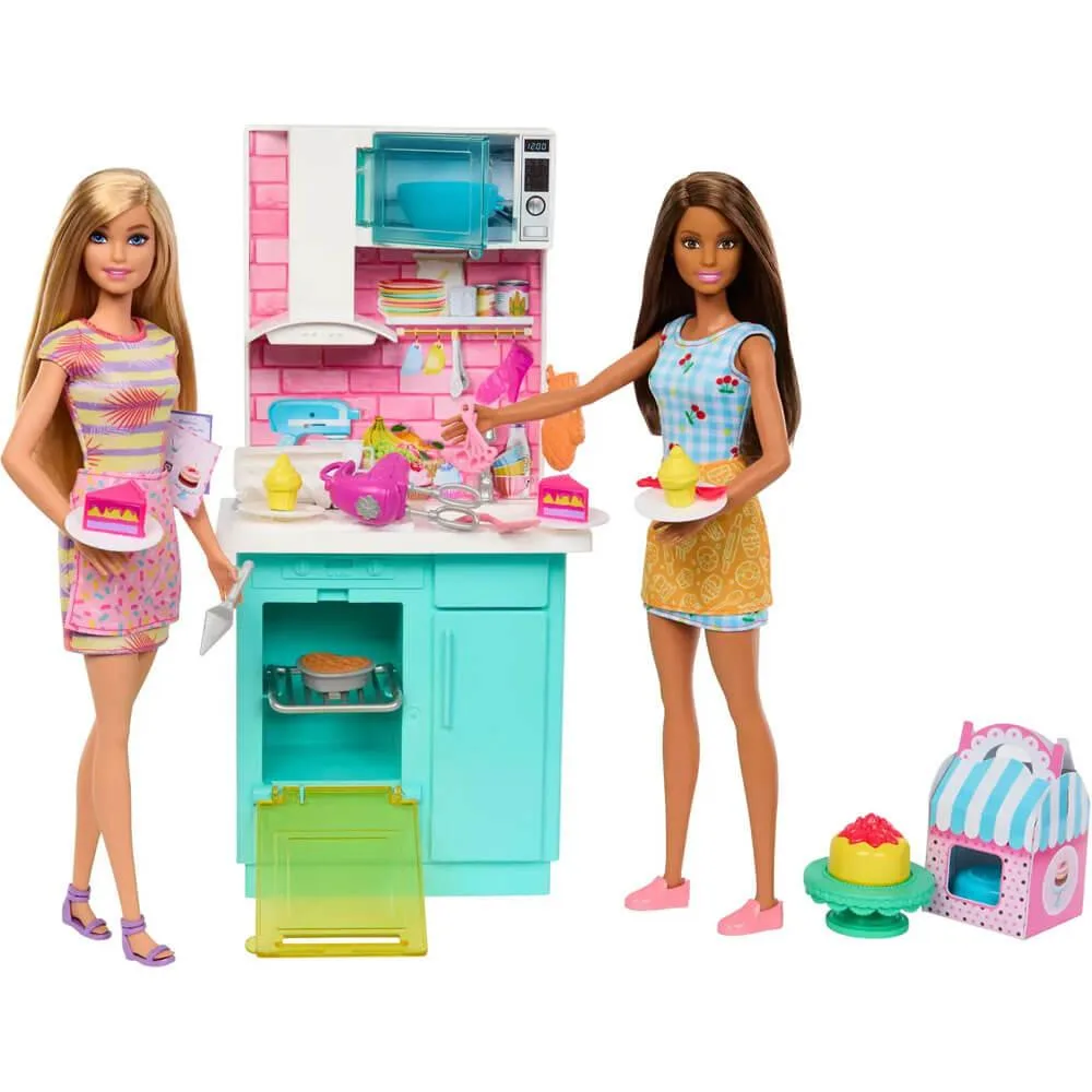 Mattel Mattel HJY94 Barbie Baking Playset 15 Pieces 2 Dolls — product photo
