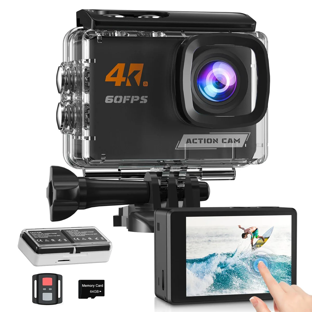 Yolansin a16-pro 4K60FPS Action Camera 40M 64G 8x Zoom — product photo
