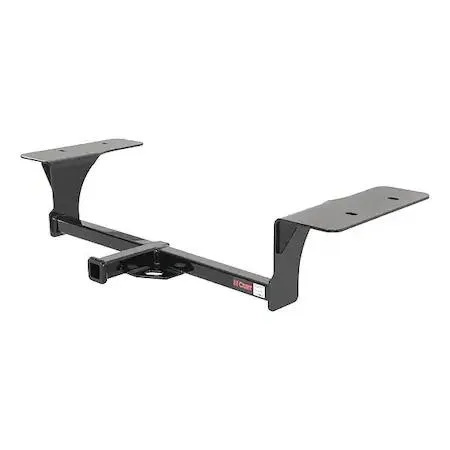 Black steel trailer hitch with 1-1/4 inch receiver tube