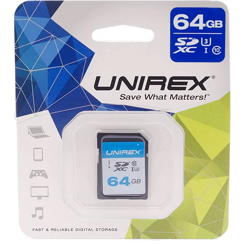 Unirex Corporation Unirex Corporation 64 GB SD memory card — product photo