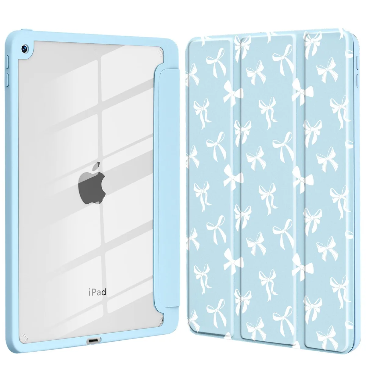 BoYata BoYata iPad 7th/8th/9th Gen 10.2" 2 in 1 Accessory White Bow Blue Case — product photo