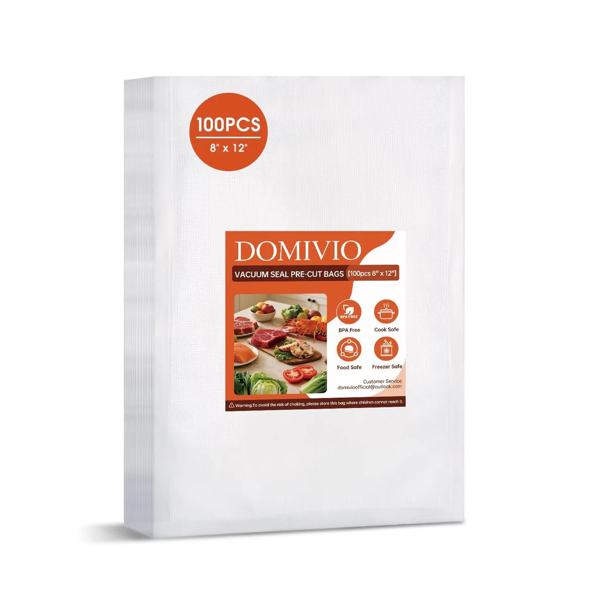  FoodSaver DOMIVIO 100 Vacuum Sealer Bags 8" x 12 — product photo