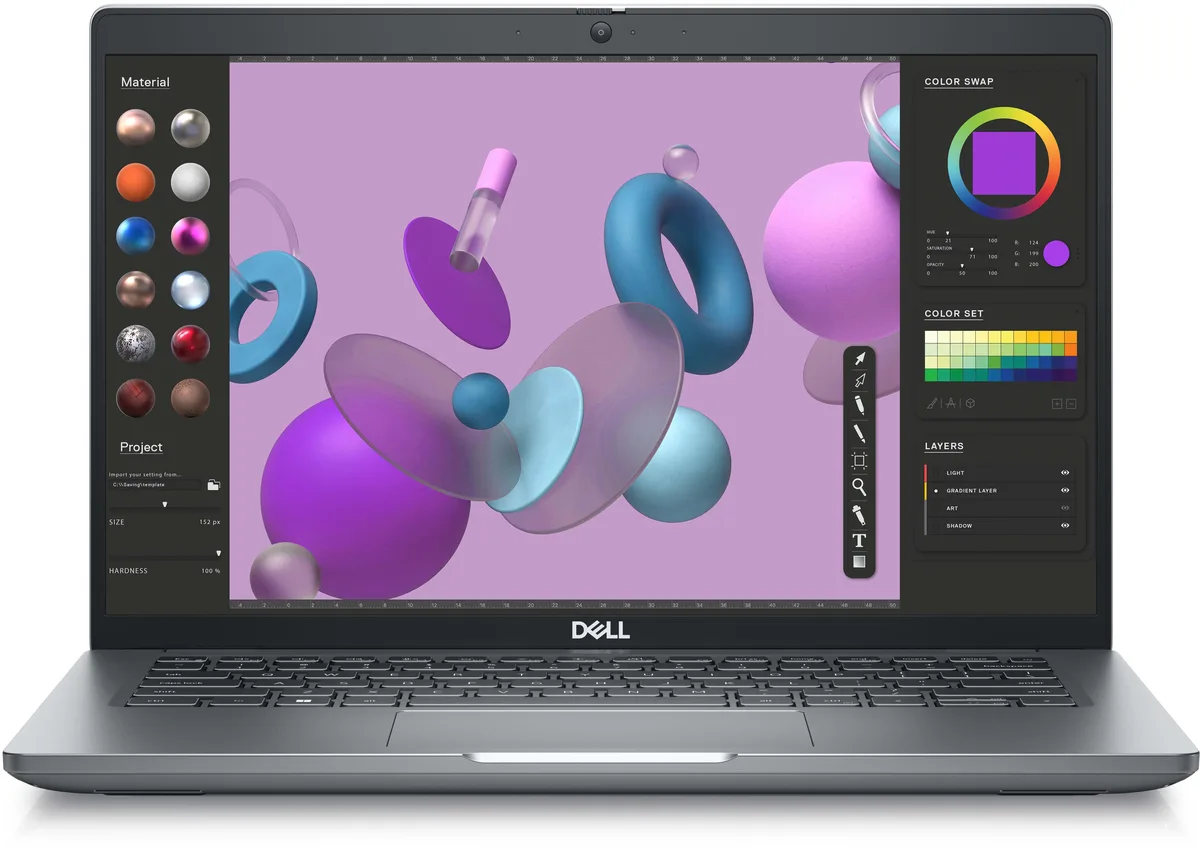 DELL DELL Precision 3480 laptop i7-1360P 12-core 16GB 256GB RTX A500 4GB GDDR6 14.0" FHD Silver — product photo