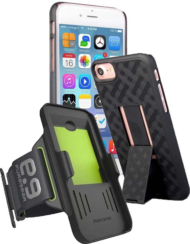 Nakedcellphone Nakedcellphone Case and Sports Armband Combination for iPhone SE 2022 2020 - Black — product photo