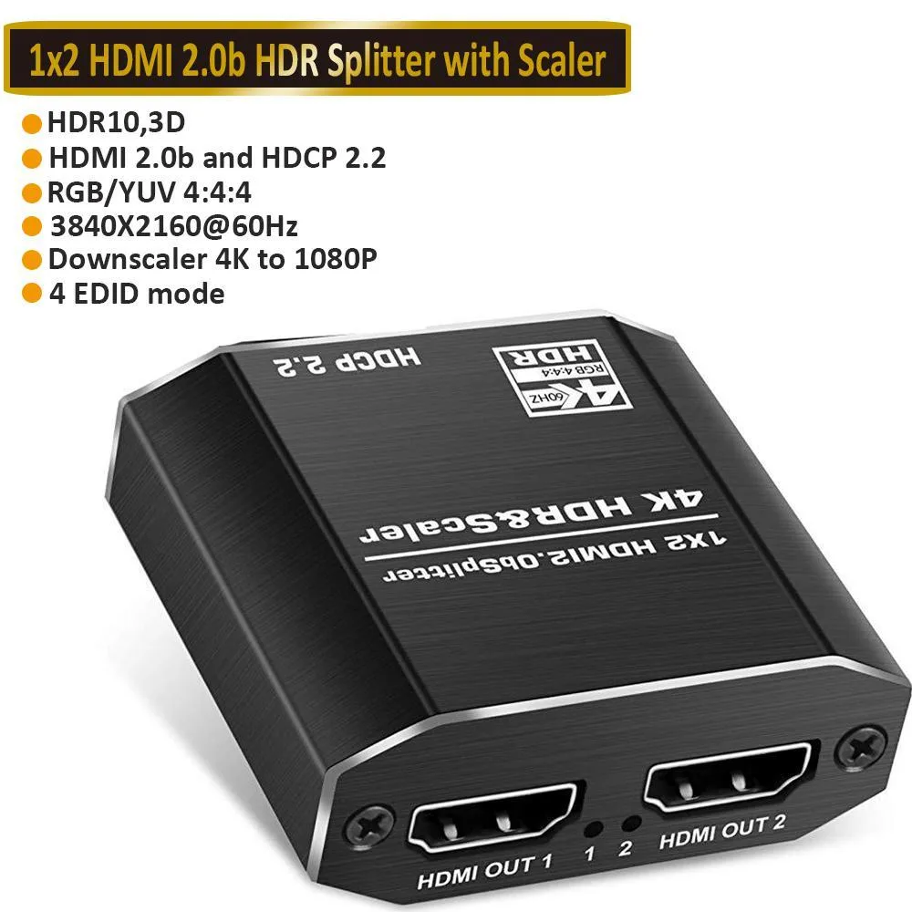 WRIARICH WRIARICH OZF12-2 HDMI Splitter 1×2 4K 60Hz 18Gbps — product photo
