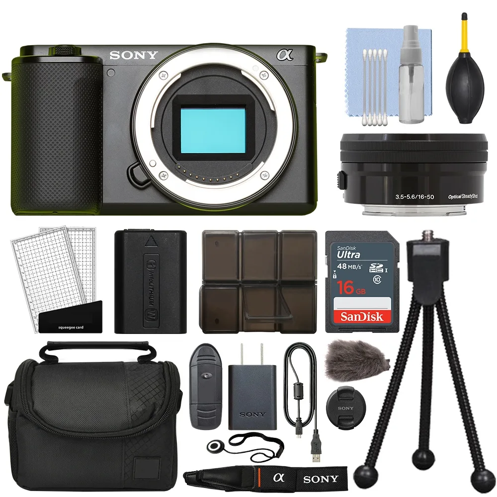Sony Sony ZV-E10 24.2MP 4K Mirrorless Camera Kit 16-50mm 16GB Black — product photo