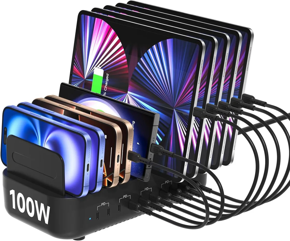 BFKK BFKK 100W 10-Port USB-C Charging Station Black — product photo