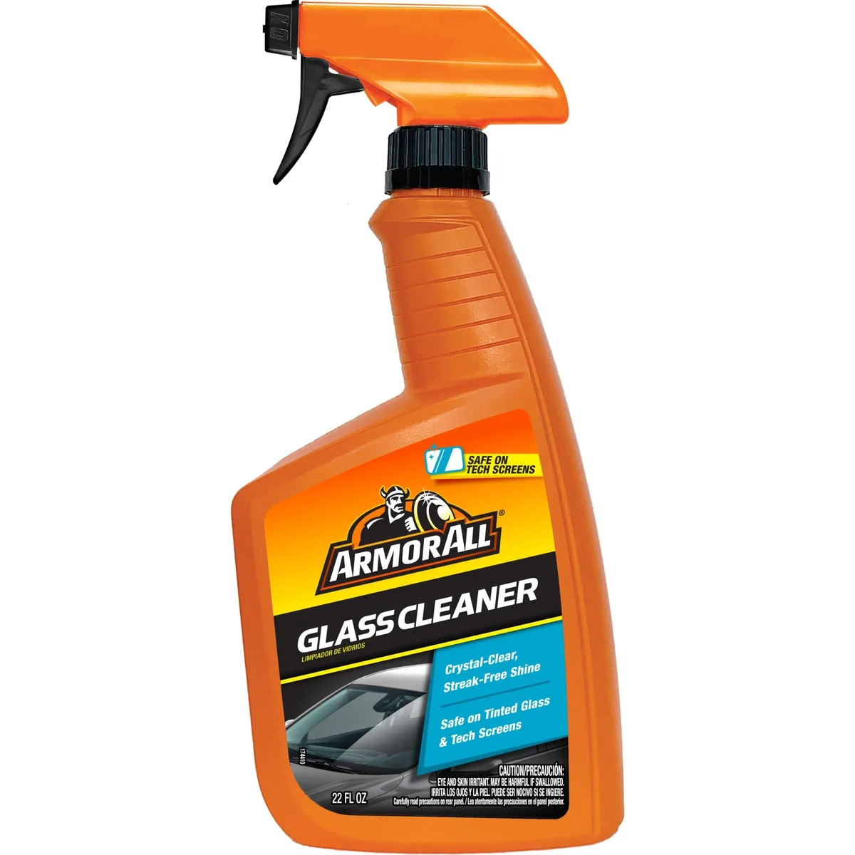 Clear 22 fl oz spray bottle with trigger and blue label