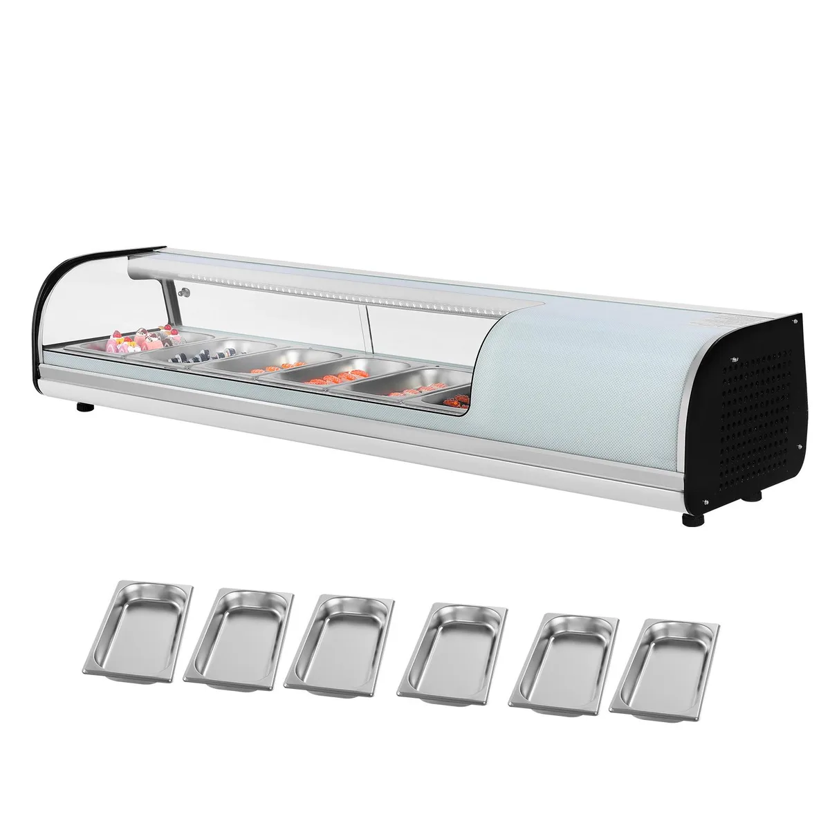 VEVOR VEVOR Sushi Display Case Refrigerator 2.2 Cu.ft 6-Pan GN-62L — product photo