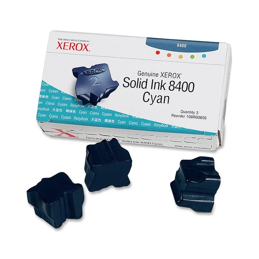 XEROX Xerox 108R00605 Solid Ink Cyan 3 Sticks 3400 Pages — product photo