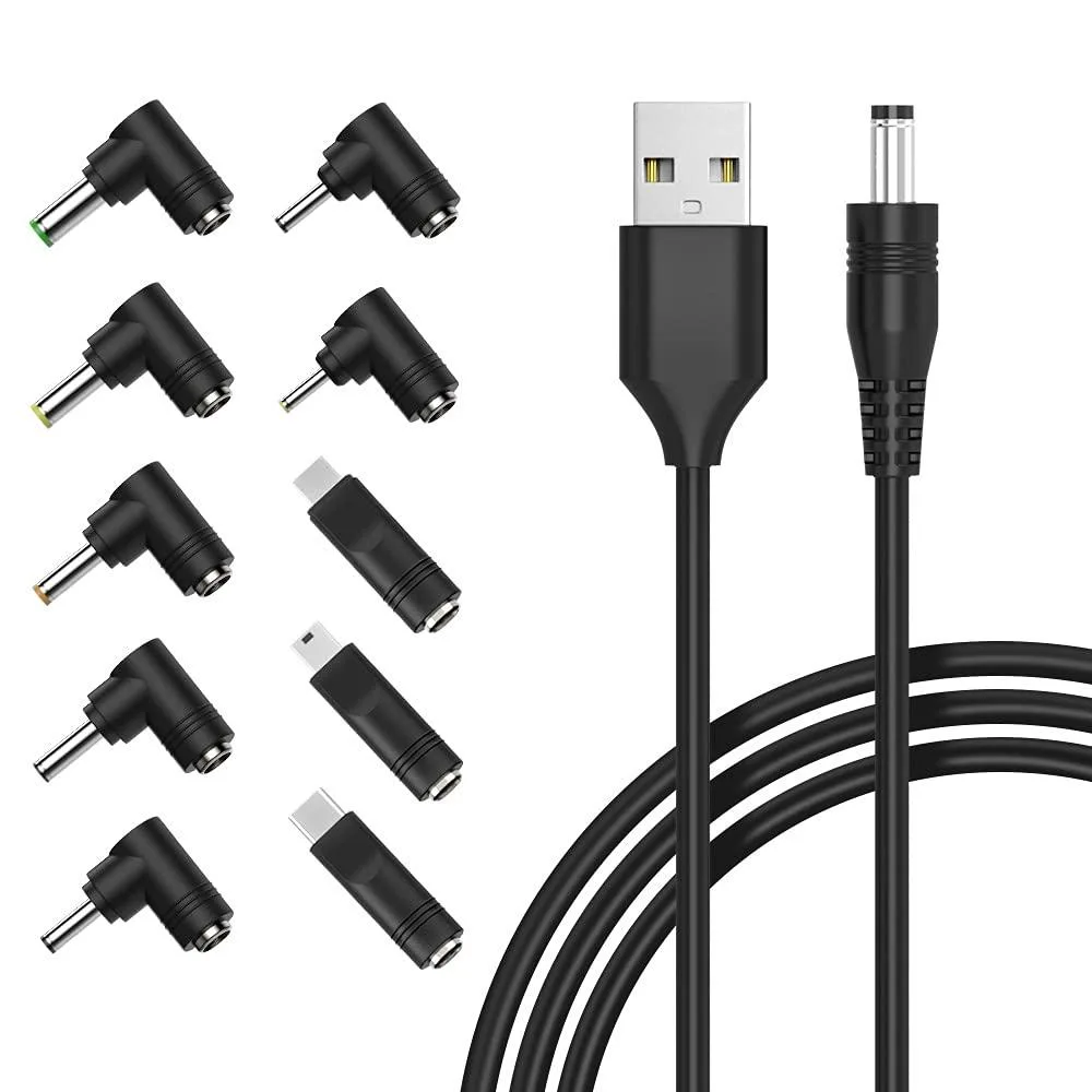 Cable Matters 10-in-1 USB to DC 5.5×2.1mm Power Splitter Cord 5ft — product photo