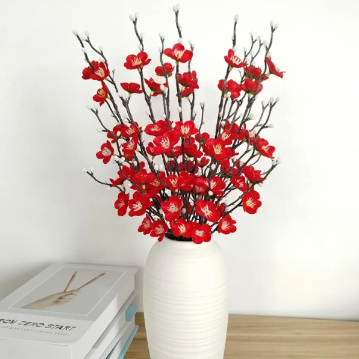 Generic Artificial White Plum Blossom Flowers 10PCS 21.3" 54cm — product photo